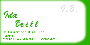 ida brill business card